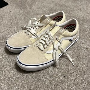 Vans cream colored old skool pro size 13 brand new